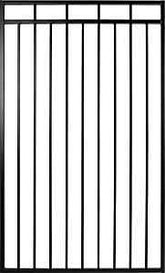 Nuvo Iron Benitoite Series IBG04568 Flat Top Gate, 45 in W Gate, 68 in H Gate, Steel Frame, Black